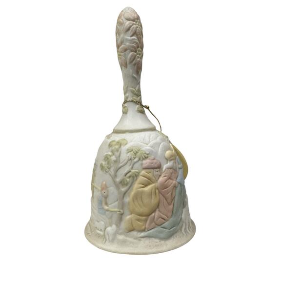 Vtg 1982 GEO Z. LEFTON China Collection‎ Oh COME ALL Ye FAITHFULL Nativity Bell - Picture 3 of 6